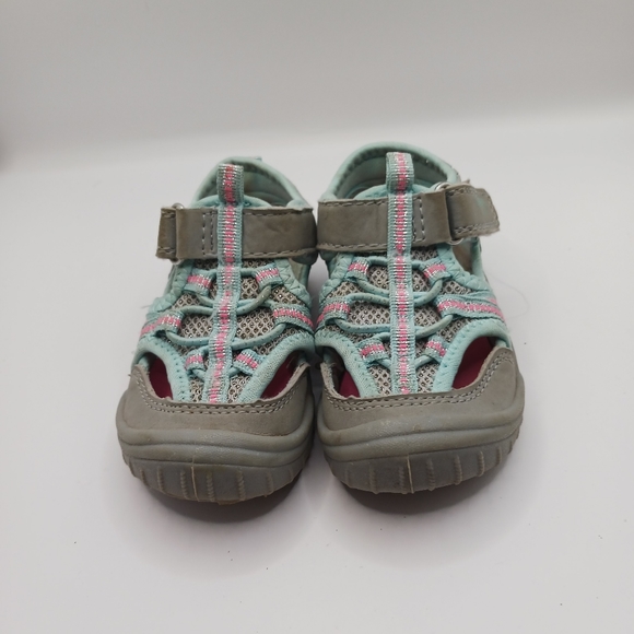 Oshkosh Jax 3 Girls Blue & Pink Hook And Loop Water/Hiking Sandals Toddler Sz 5 - Picture 4 of 10